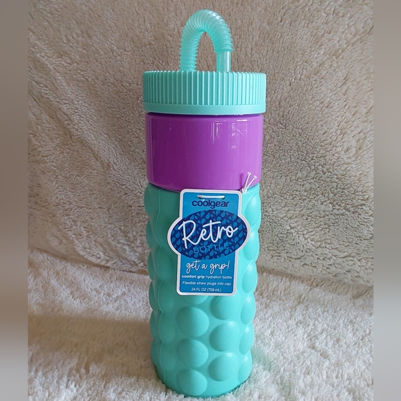 🌺 NWT Coolgear Retro 24 oz Comfort Grip Hydration Bottle - Picture 1 of 9
